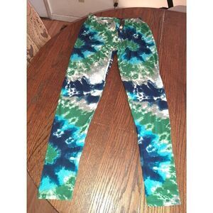 Plus Size One Size 12-20 Legging Depot Tie Dye Blue Green Casual Athletic Leggin